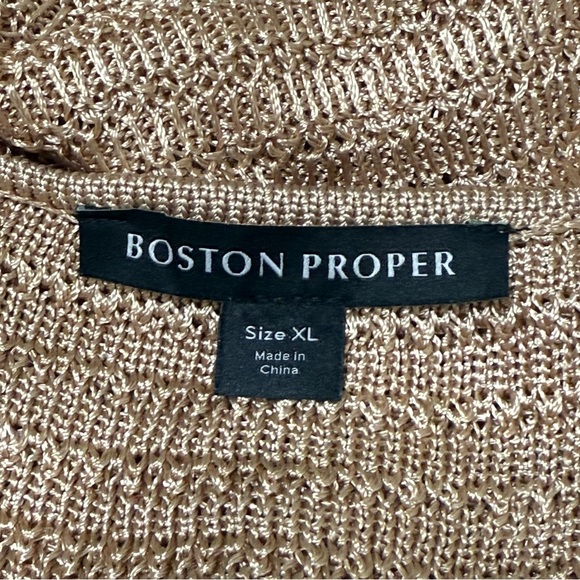 Boston Proper Gold Sequin V-Neck Knit Sweater Tank Top XL Cocktail Party Glam - Picture 8 of 11